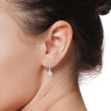 Ethereal Haloed Lab-Grown Diamond Drop Earrings