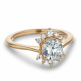 Floral Halo Solitiare Ring