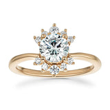 Floral Halo Solitiare Ring