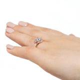 Floral Halo Solitiare Ring